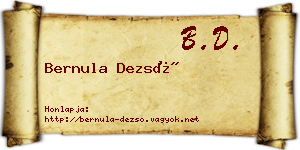 Bernula Dezső névjegykártya